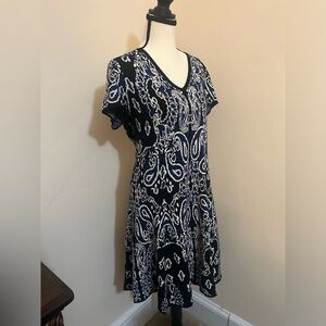 Etcetera Black and White V-Neck Knit Dress